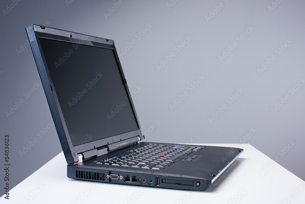 Laptop computer on a desk Laptop computer on a desk