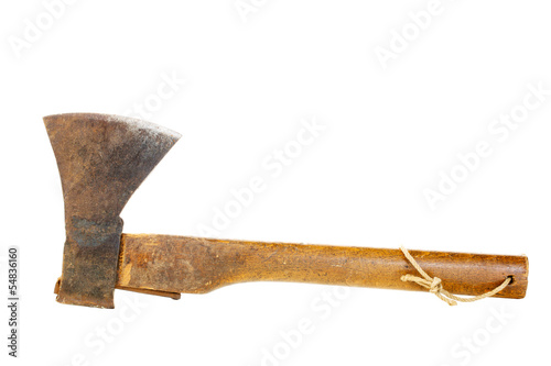 Old axe with wooden handle