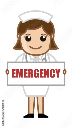Nurse Showing Emergency Banner - Doctor & Medical