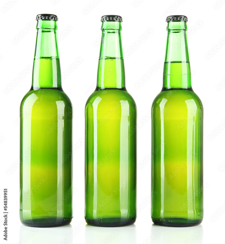 Bottles of beer isolated on white