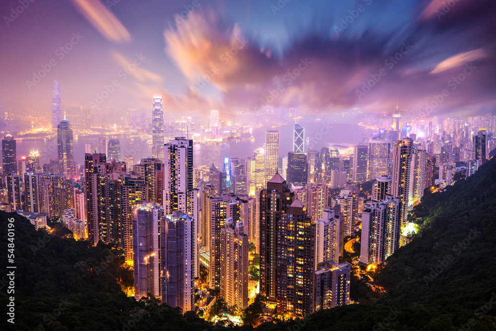 Naklejka premium Hong Kong Skyline