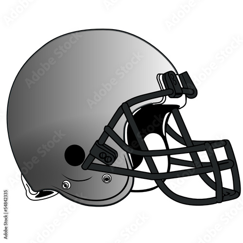 Silver Football Helmet