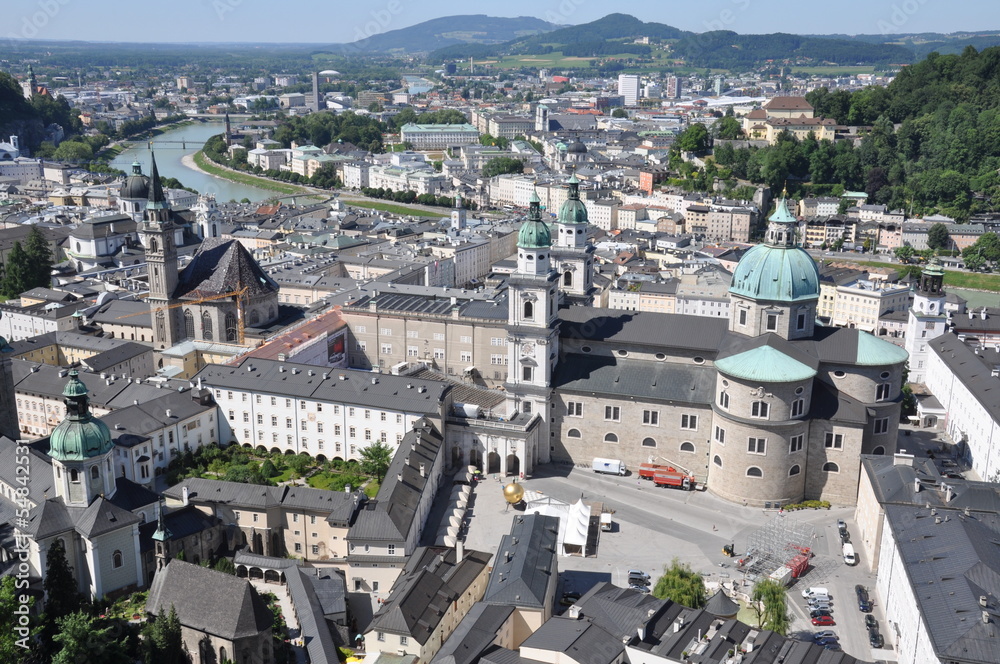 View over the town of Salzburg, Austria