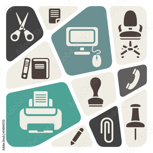 Office supplies background