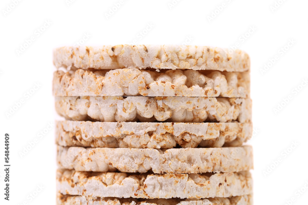 Stack of corn crackers. Close up. Stack of corn crackers. Close up.