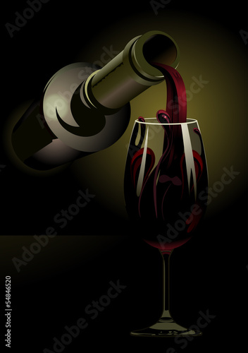 Pouring red wine