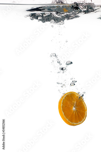 Healthy Water with Orange Slice. Drops