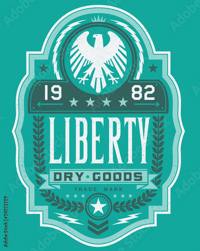 Vintage Americana Style Liberty Label Vector