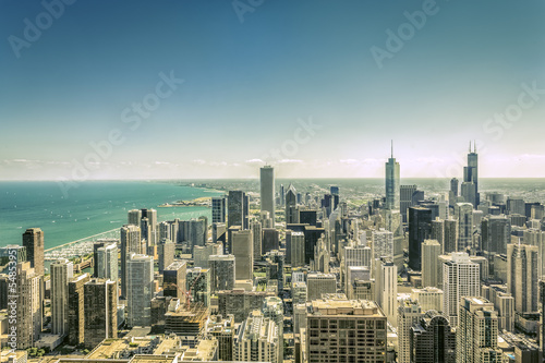 Downtown of Chicago aerial view