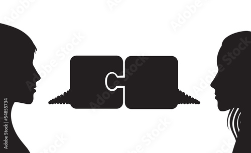 concept on the theme of communication between people, vector