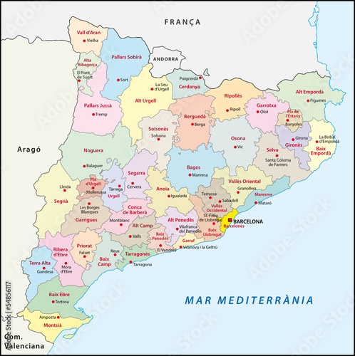 Catalonia  Administrative and territorial division