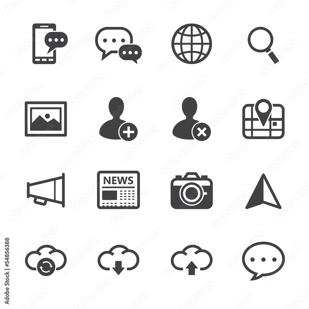 Fototapeta premium Social Media Icons with White Background