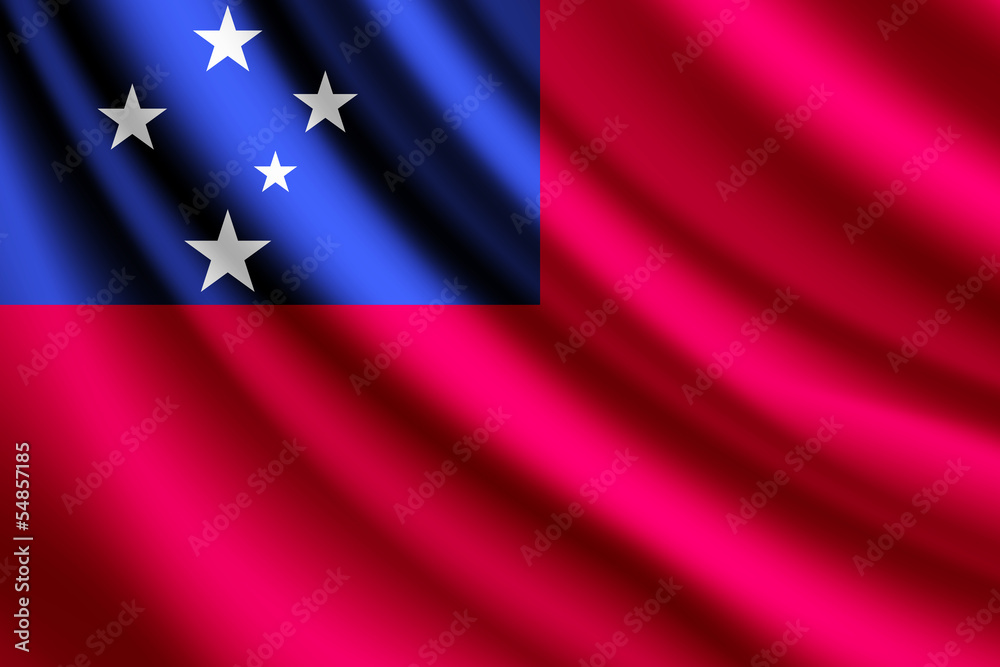 Waving flag of Samoa, vector Waving flag of Samoa, vector