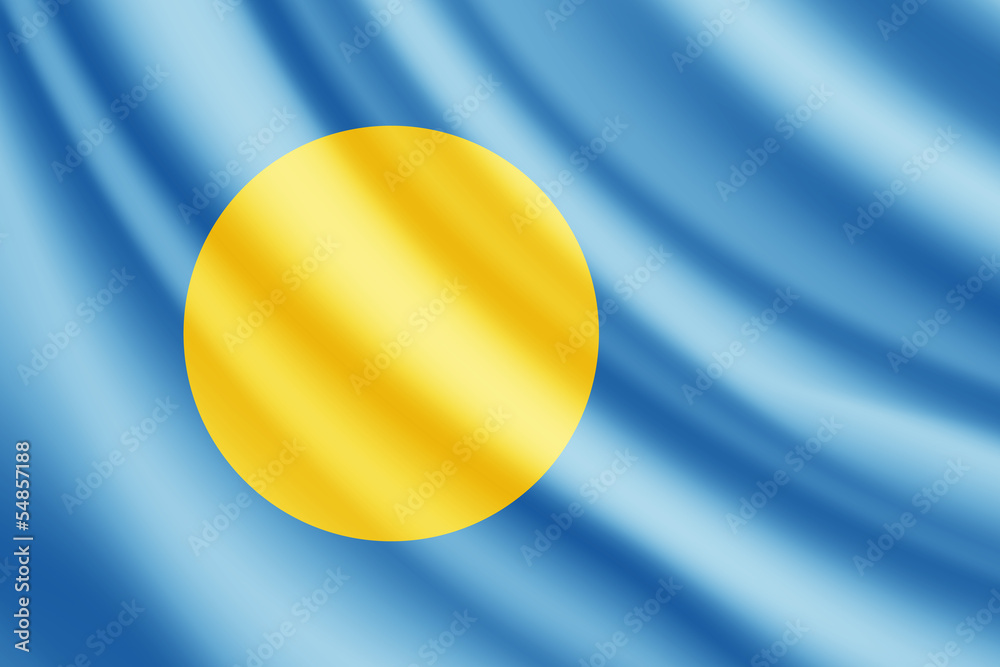 Waving flag of Palau, vector