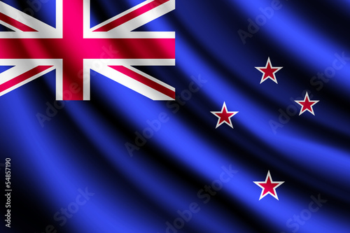 Waving flag of New Zealand, vector