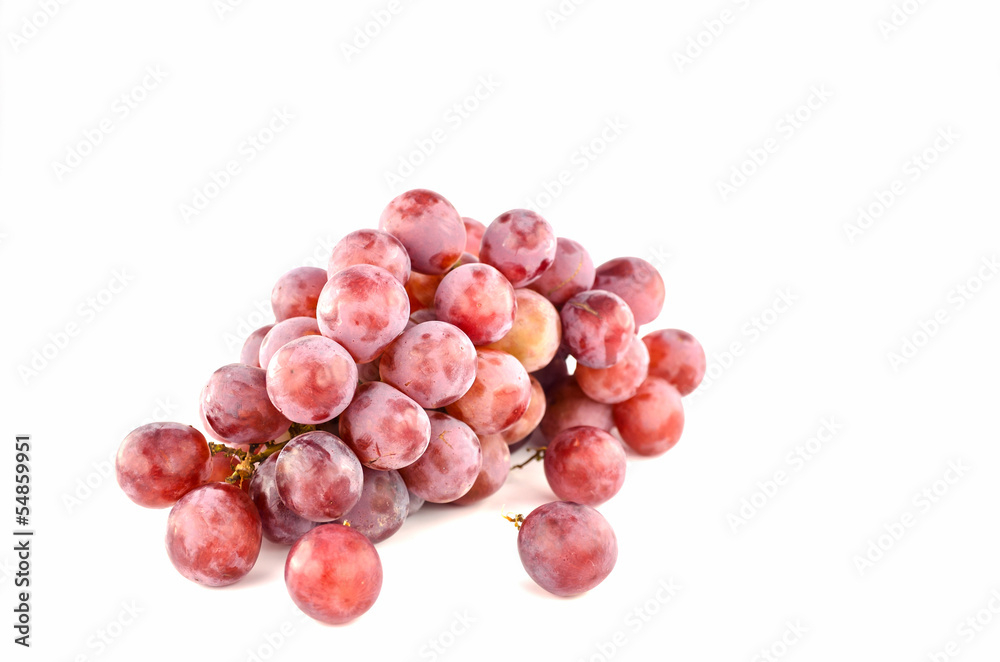 Bunch red grapes isolated on white Bunch red grapes isolated on white
