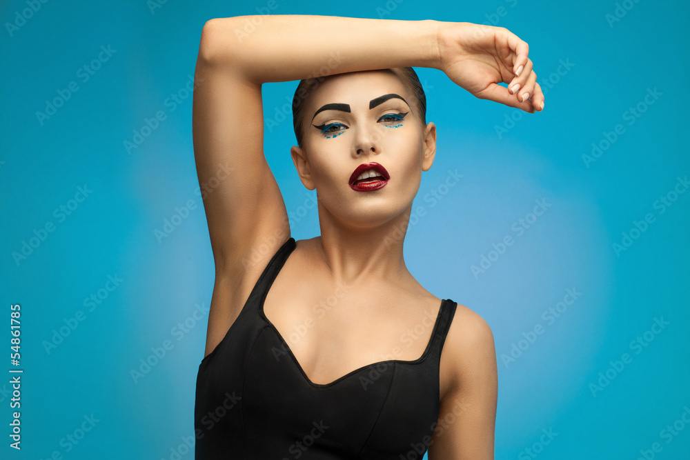 Fototapeta premium cantankerous beautiful girl