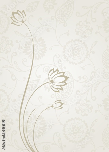 Fototapeta Naklejka Na Ścianę i Meble -  water lilies, wedding card design, India