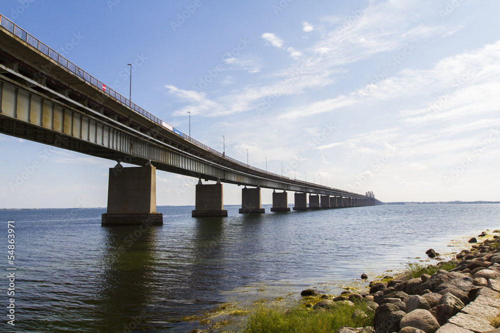 Storstrøm Bridge road and railway arch bridge in Denmark