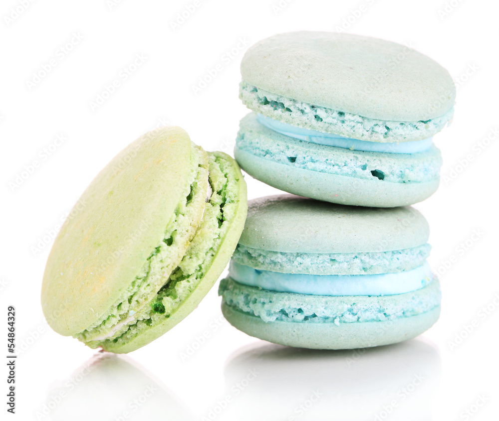 Gentle macaroons isolated on white Gentle macaroons isolated on white