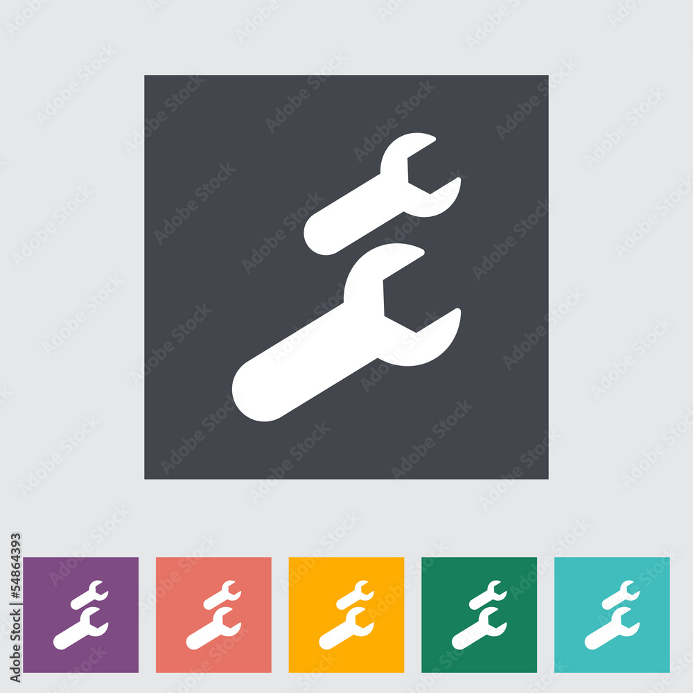Wrench single flat icon. Wrench single flat icon.