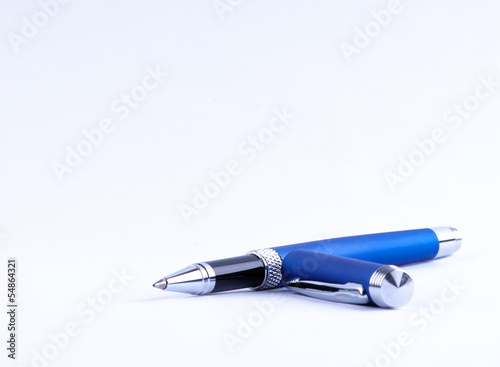 Blue pen and cap