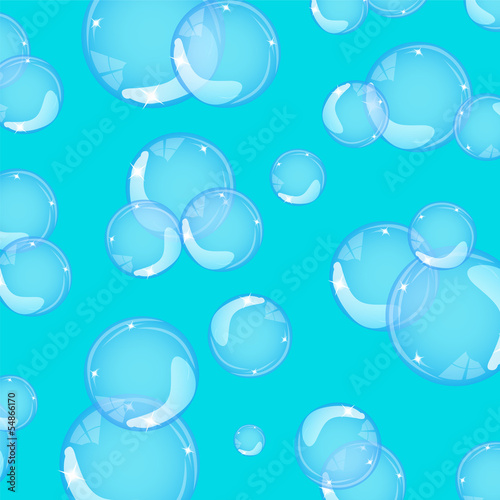 soap bubbles on blue background