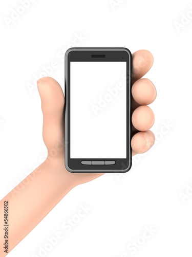 3d render of hand displaying a phone