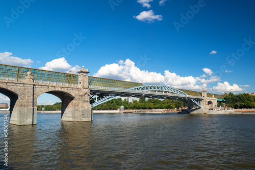 Pedestrian Andreevsky bridge in Moscow photo