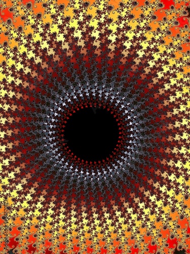 Black hole on a brown fractal background