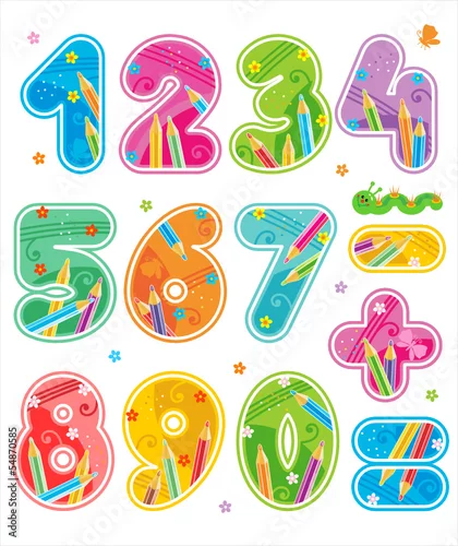 Obraz Liczby, patrz także zestaw ABC (obrazy 13502401, 13507707 itp.)