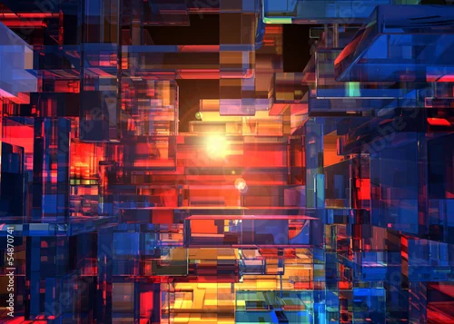 Obraz kolorowa abstrakcja 3d