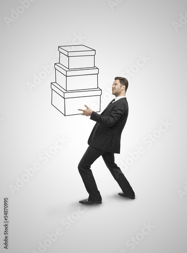 man holding box
