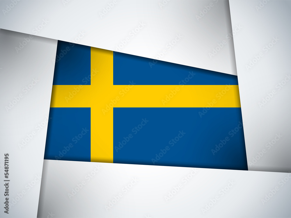 Sweden Country Flag Geometric Background
