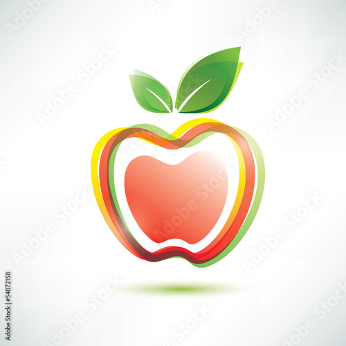 red apple symbol, vector icon