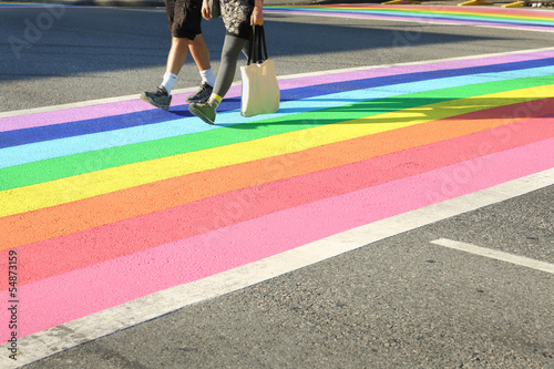 Pride Crosswalk Foot Traffic, Vancouver