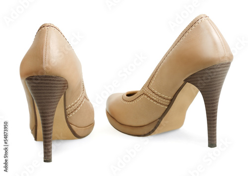 Isolated pair shoes beige