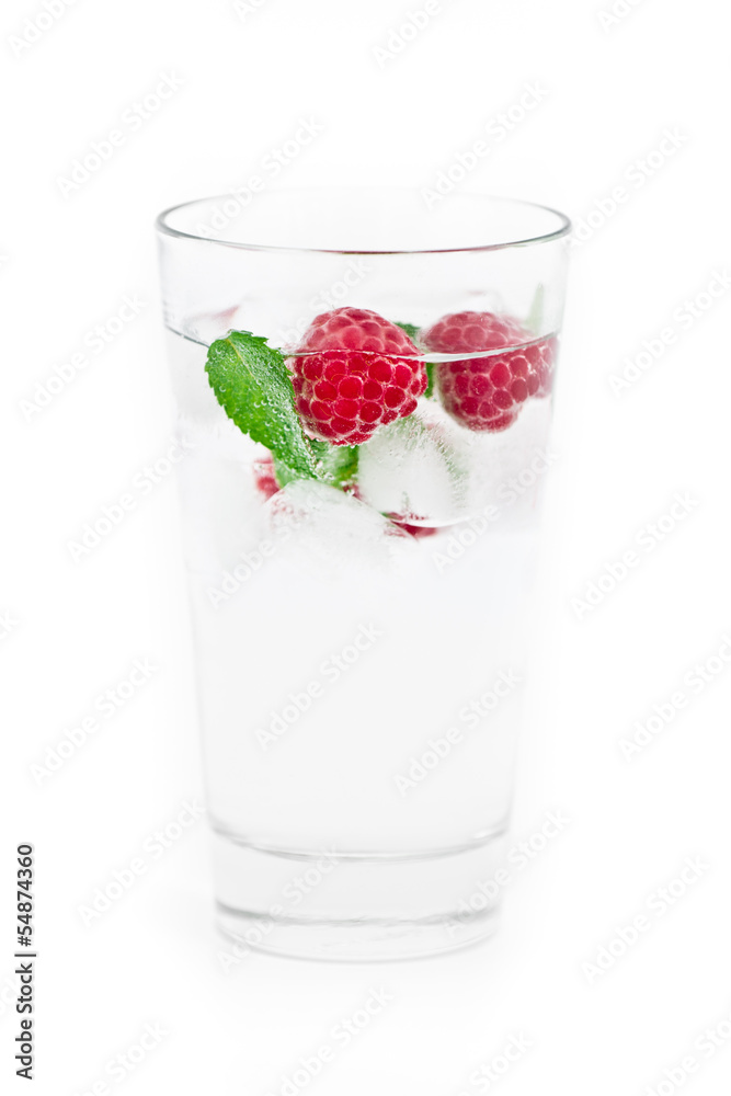 Fresh ice drink with raspberry and mint Fresh ice drink with raspberry and mint