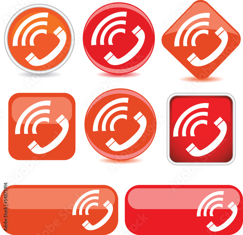 Phone high-detailed web button collection.
