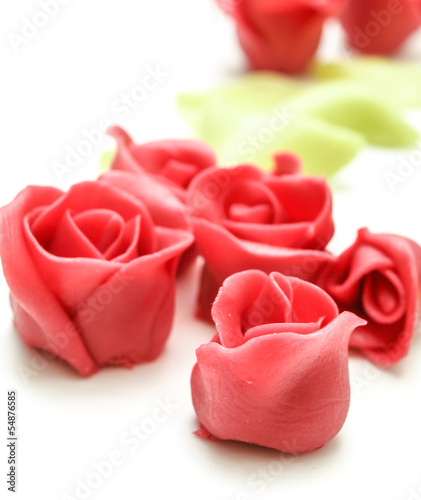 Pink marzipan roses