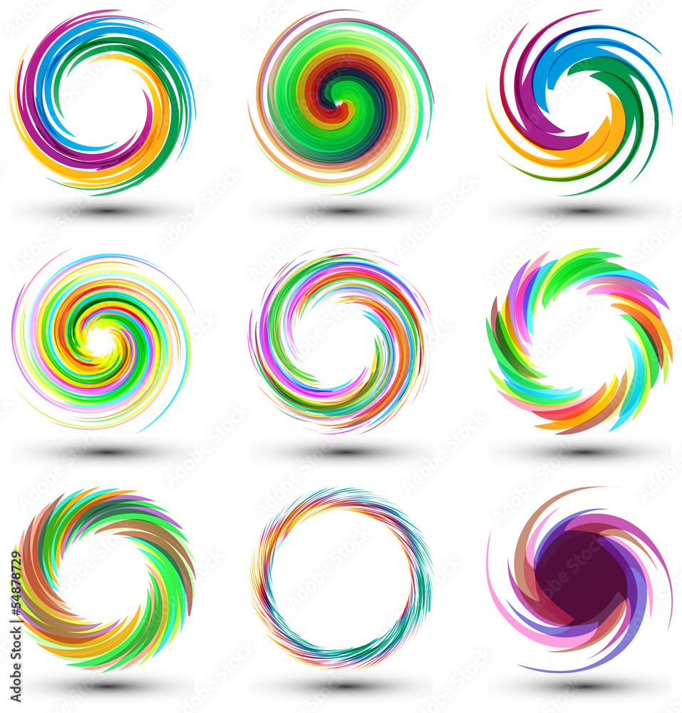 set of colorful circles, abstract design elements set of colorful circles, abstract design elements