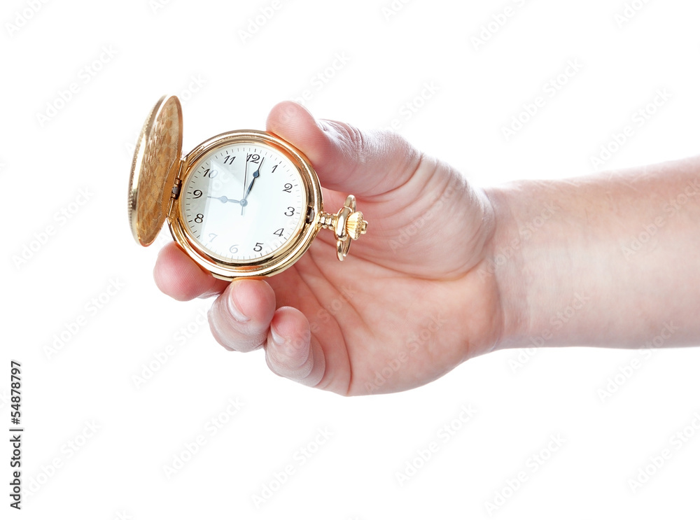 Antique pocket watch in his hand man. Close-up. Antique pocket watch in his hand man. Close-up.