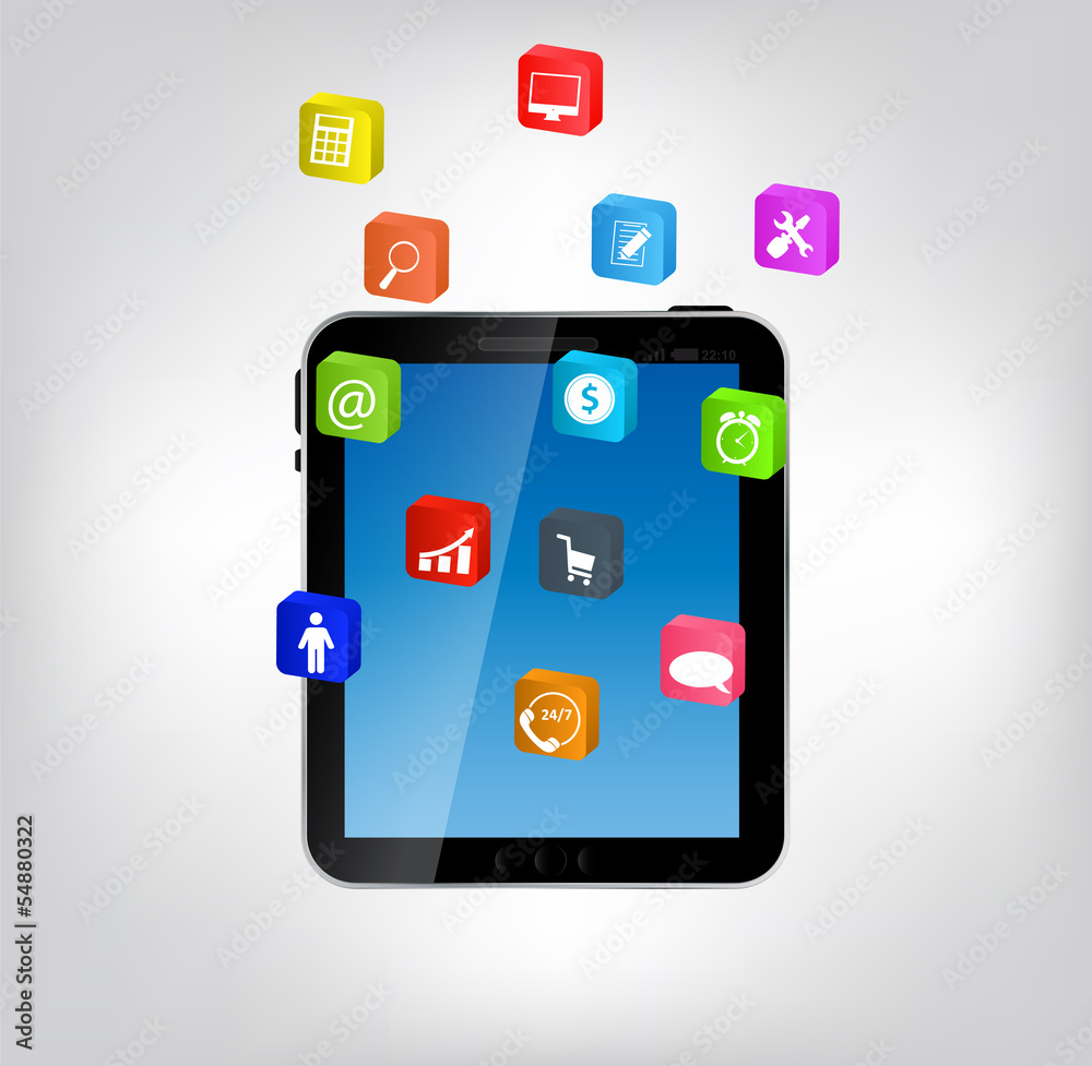 Mobile phone with icons vector ilustration Mobile phone with icons vector ilustration