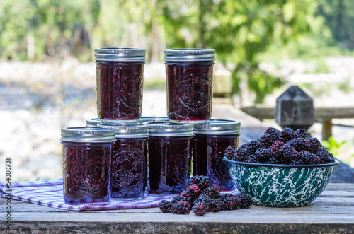 Homemade marionberry jam or preserves