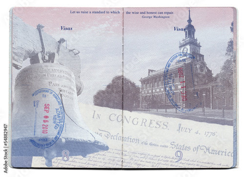 USA Passport Stamped Page