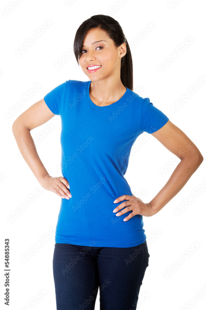 Beautiful young woman in casual clothes portrait. Beautiful young woman in casual clothes portrait.