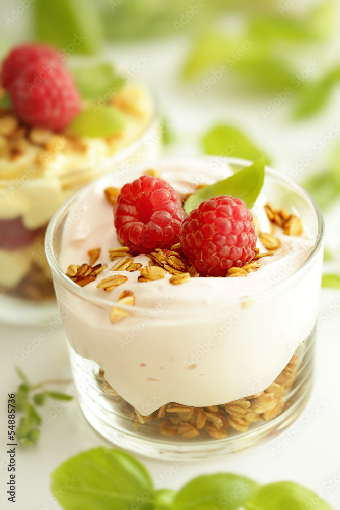 fresh yogurt with fruits and granola fresh yogurt with fruits and granola