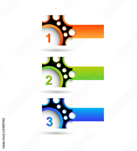 One two three vector paper progress steps, you can easy editable