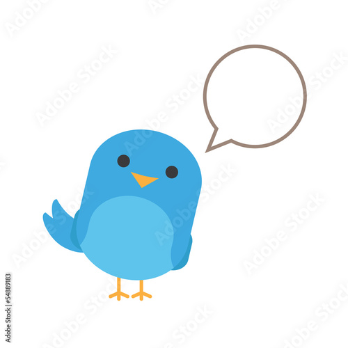 Blue bird with balloon