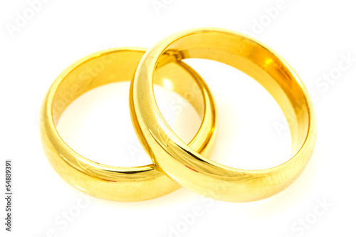 Pair of golden wedding rings